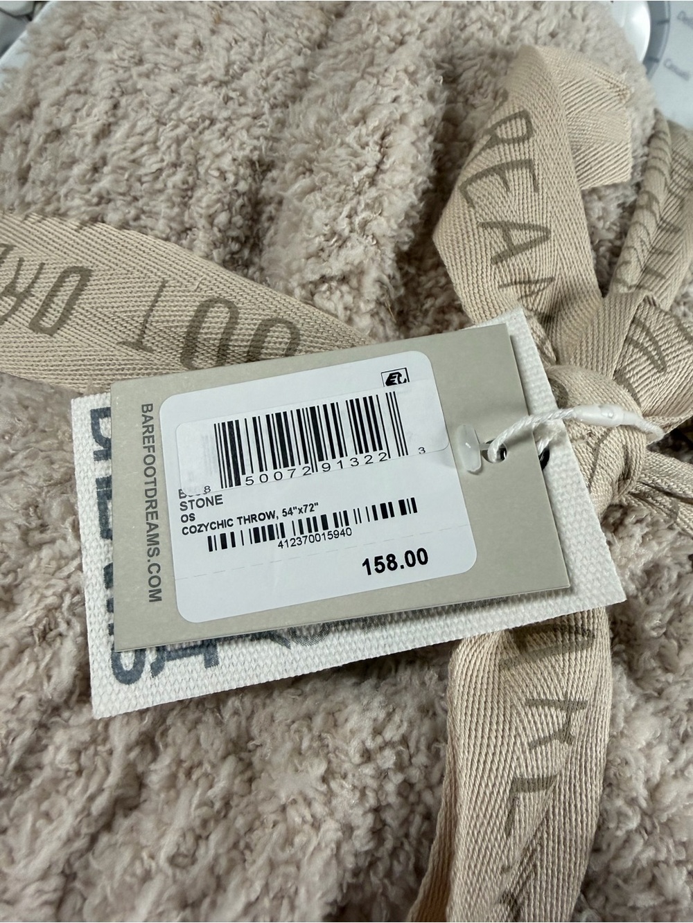 Barefoot Dreams cozy chic throw blanket BONE NWT 54x72inches - Picture 4 of 4